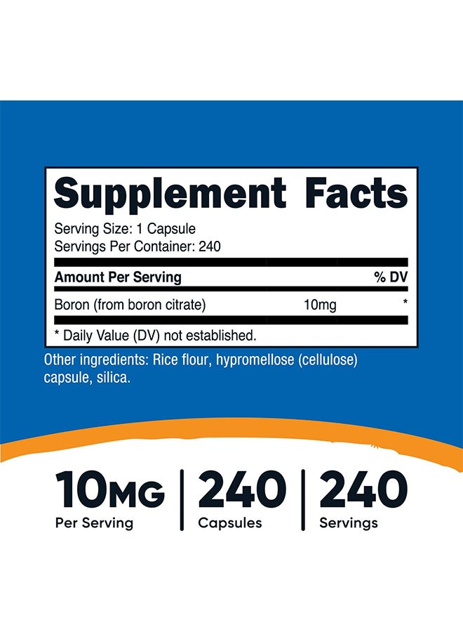 Nutricost Boron Capsules 10 Mg 240 Vegetarian Capsules  - Image 2