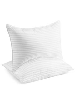 Comfy COMFY SET OF 2 HYPOALLERGENIC HOTEL STRIPE WHITE PILLOW SET 