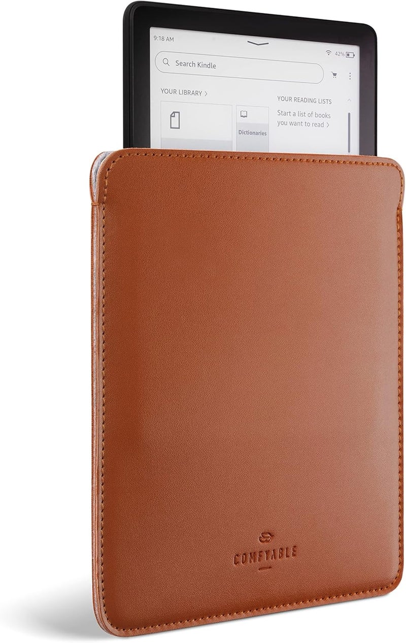 كومفيابل غلاف مقاس 6 بوصات - 6.8 بوصة لحافظة القارئ الإلكتروني المتوافق مع Kindle Paperwhite، غلاف من الجلد الصناعي (الجيل الحادي عشر وال��اشر، 2021-2019) / غلاف Kindle Paperwhite Signature Edition / غلاف Kindle مقاس 6.8 بوصة، بني - Image 3