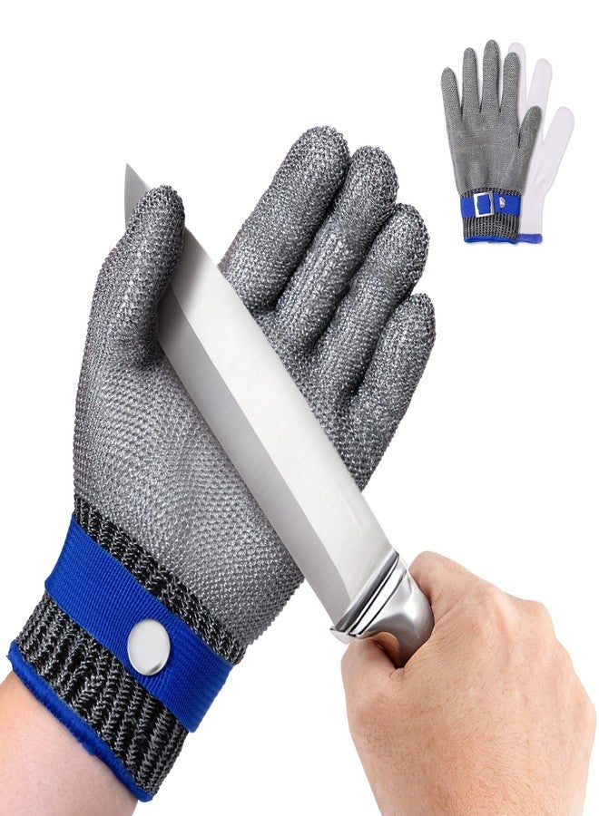 ZEEGO ANSI A9 Cut Resistant Glove, Food Grade Stainless Steel Mesh Metal Glove, Suitable for Mandoline, Kitchen Cooking,Butcher Meat Cutting and Oyster Shucking(2 Pairs,Medium Size) - Image 1