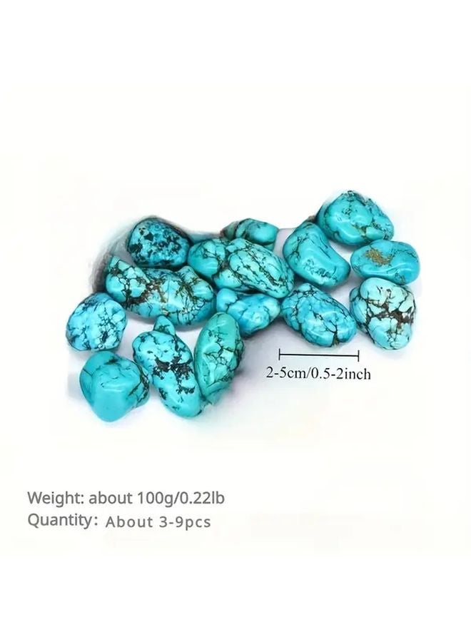 100g Bag Natural Turquoise Tumbled Stones Green Pine Color Aquarium Decor - Image 3