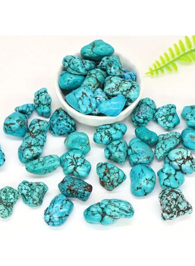 100g Bag Natural Turquoise Tumbled Stones Green Pine Color Aquarium Decor - Image 4
