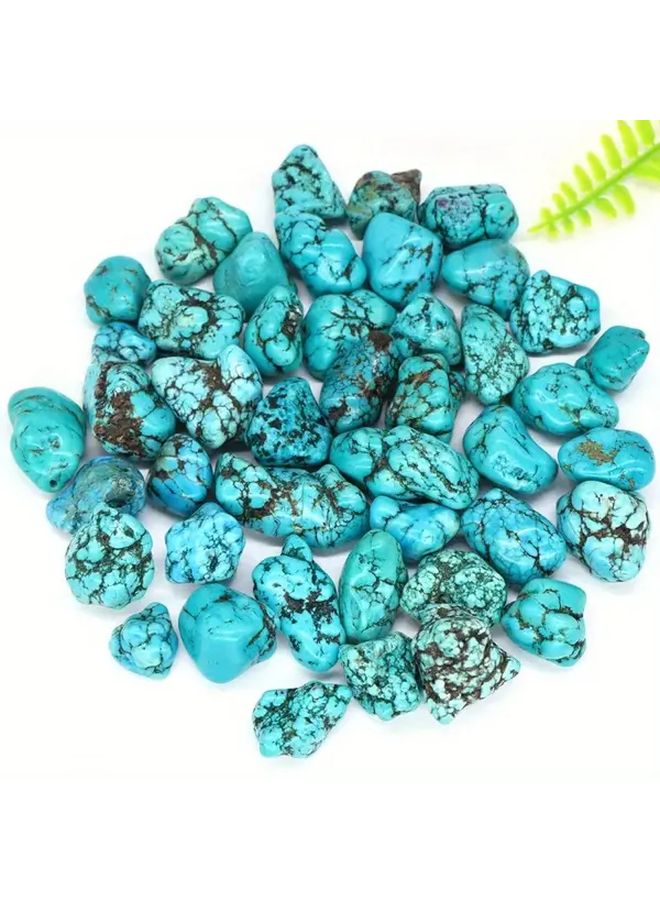100g Bag Natural Turquoise Tumbled Stones Green Pine Color Aquarium Decor - Image 2