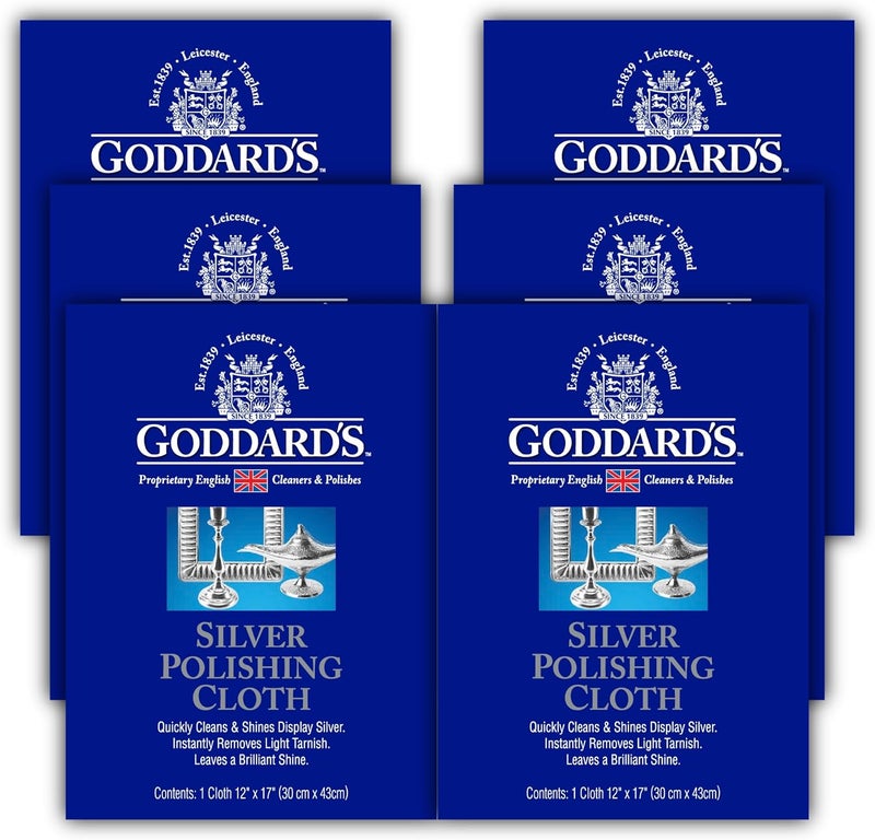 Goddard's Silver Polishing Cloth - 6 Count Pack for Effective Tarnish Removal - Image 1