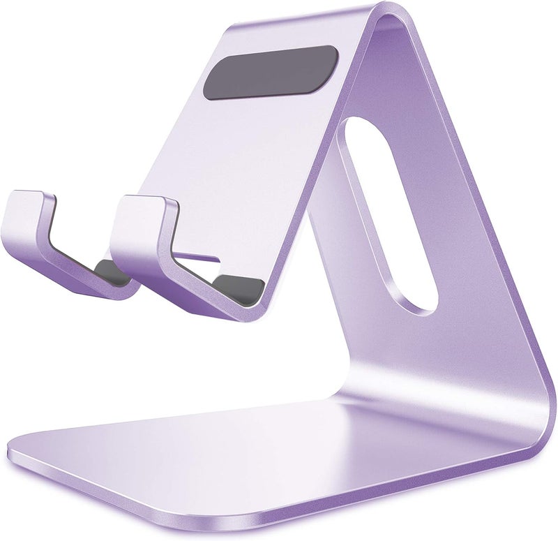 CreaDream Cell Phone Stand, Cradle, Holder,Aluminum Desktop Stand Compatible with Switch, All Smart Phone, iPhone 17 16 Pro Xs Max Xr X Se 8 7 6 6s Plus SE 5 5s-Purple - Image 1