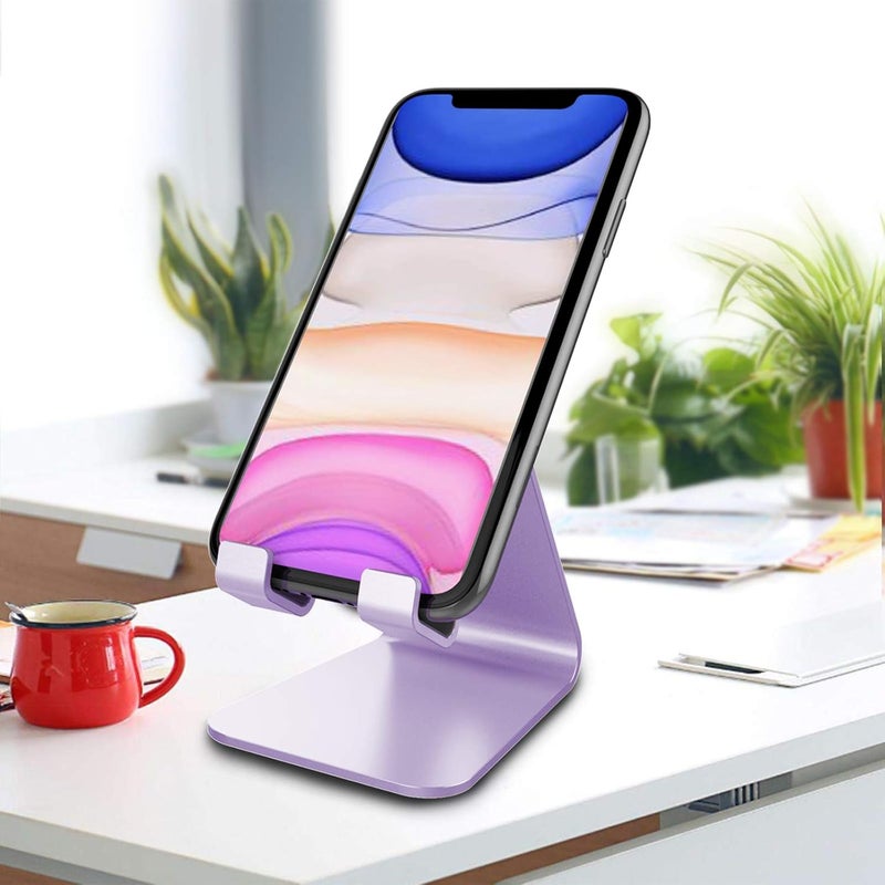 CreaDream Cell Phone Stand, Cradle, Holder,Aluminum Desktop Stand Compatible with Switch, All Smart Phone, iPhone 17 16 Pro Xs Max Xr X Se 8 7 6 6s Plus SE 5 5s-Purple - Image 3