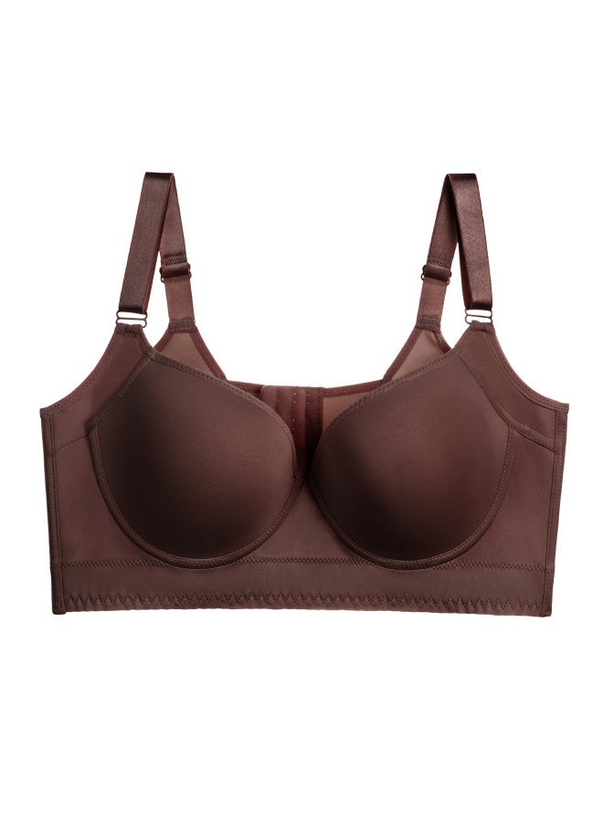 Large Size Thin Seamless Steel Ring Glossy Intimates Push-up Adjustable Anti-sagging Sports Beautiful Back Deep V Bra