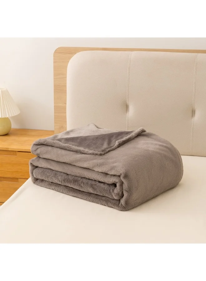 Home Box Lla Ura Rabbit Fur Double Layer King Blanket 220 x 240 cm