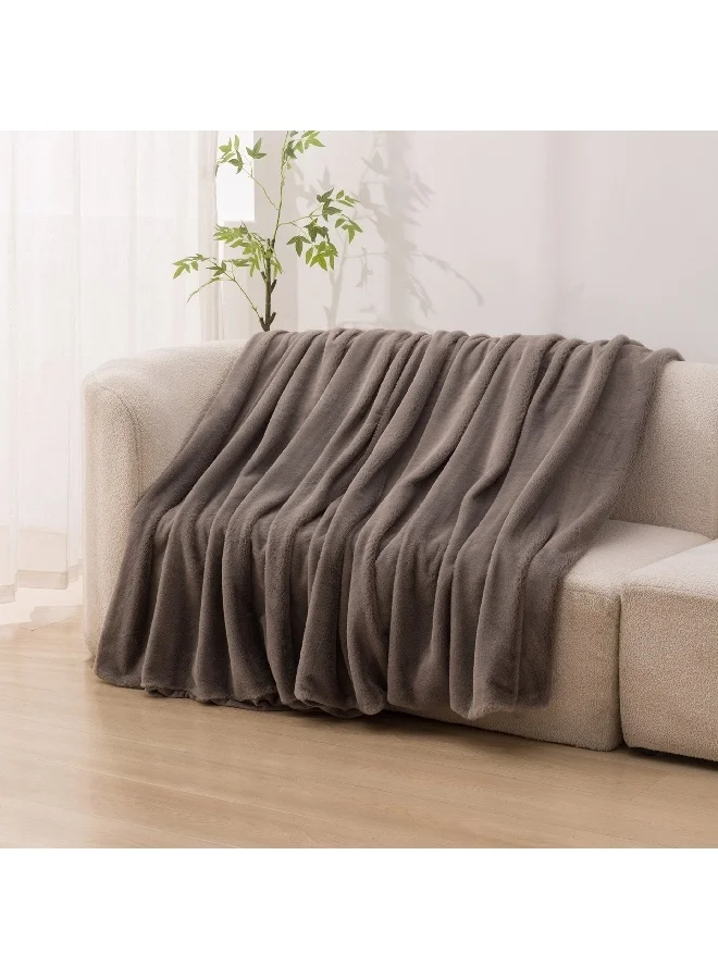Home Box Lla Ura Rabbit Fur Double Layer King Blanket 220 x 240 cm
