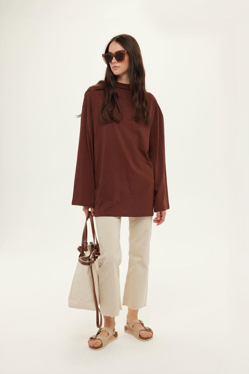 Manuka Wide Sleeve Oversized Chocolate  - Image 1