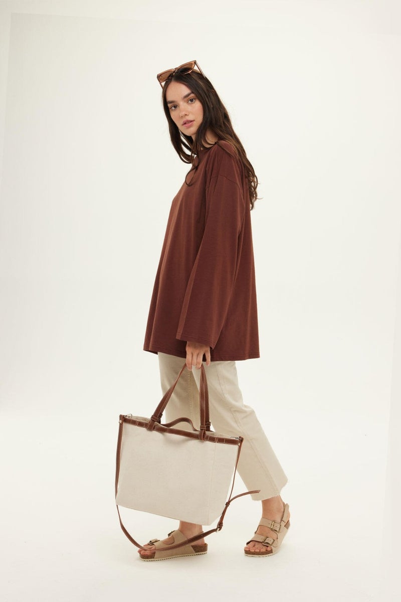 Manuka Wide Sleeve Oversized Chocolate  - Image 3