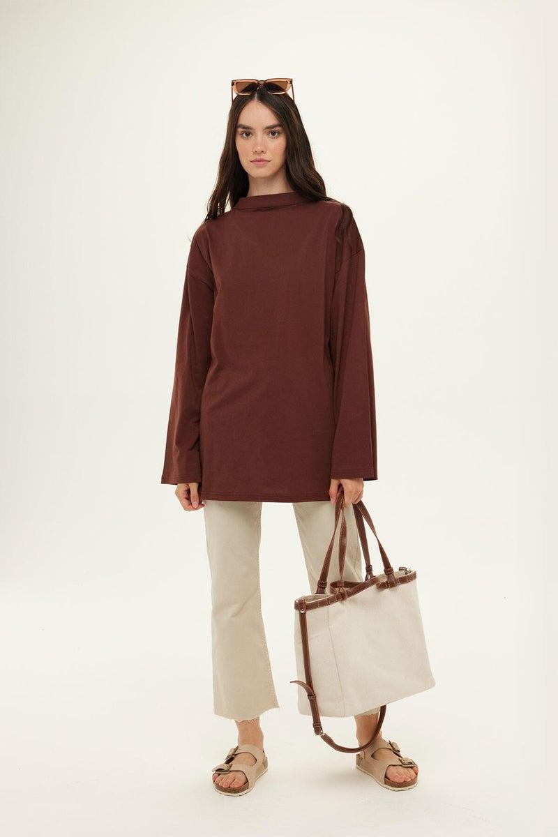 Manuka Wide Sleeve Oversized Chocolate  - Image 2