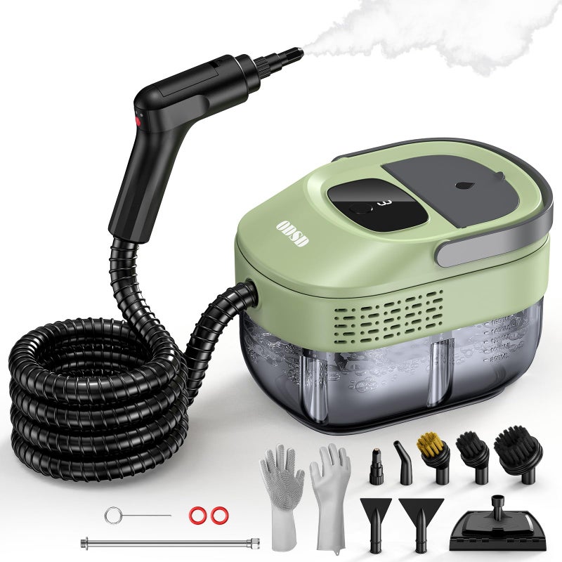ODSD Steam Cleaner for Home & Car, 3-Level Adjustable Steamer for Cleaning, 15s Heat-Up & 1.6L Large Tank, Handheld Steam Cleaner for Car Detailing, Home, Tile, Grout, Furniture with 15pcs Accessories - Image 1