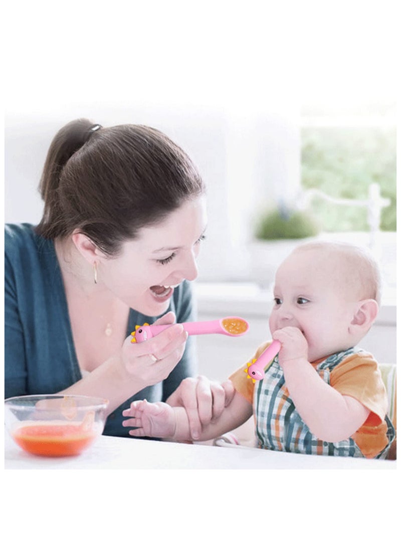 Non-Slip Dishwasher and Microwave Safe Silicone Feeding Plate with Spoon and Fork Perfect for Babies and Toddlers Ideal Placement for Highchair or Table - Image 3