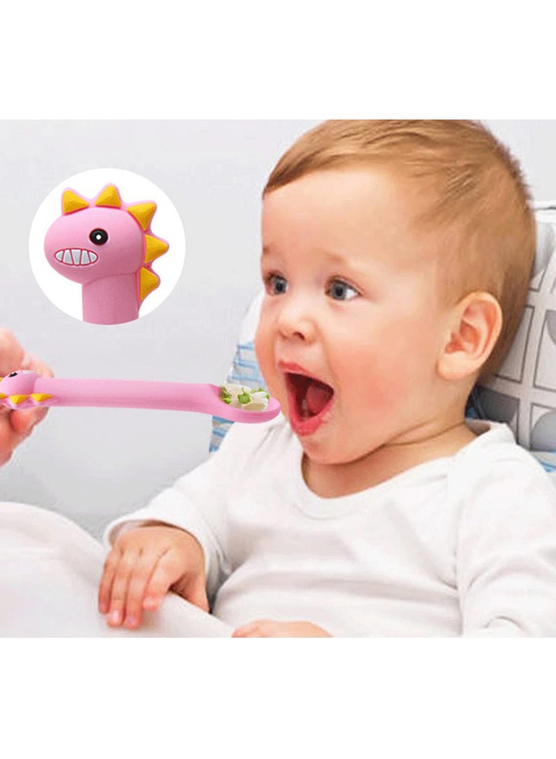 Non-Slip Dishwasher and Microwave Safe Silicone Feeding Plate with Spoon and Fork Perfect for Babies and Toddlers Ideal Placement for Highchair or Table - Image 4