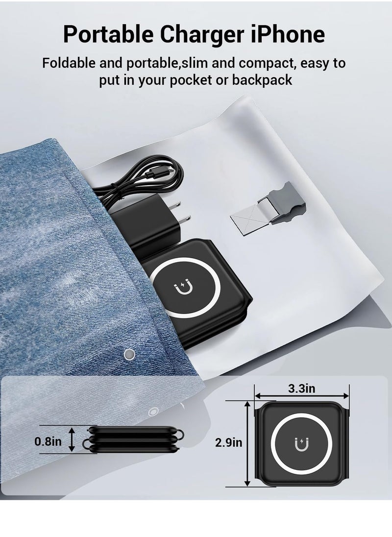 XICEN - 3 in 1 Magnetic Wireless Charger Fast Charging Pad Foldable Phone Smart Watch Charge Station - Image 1