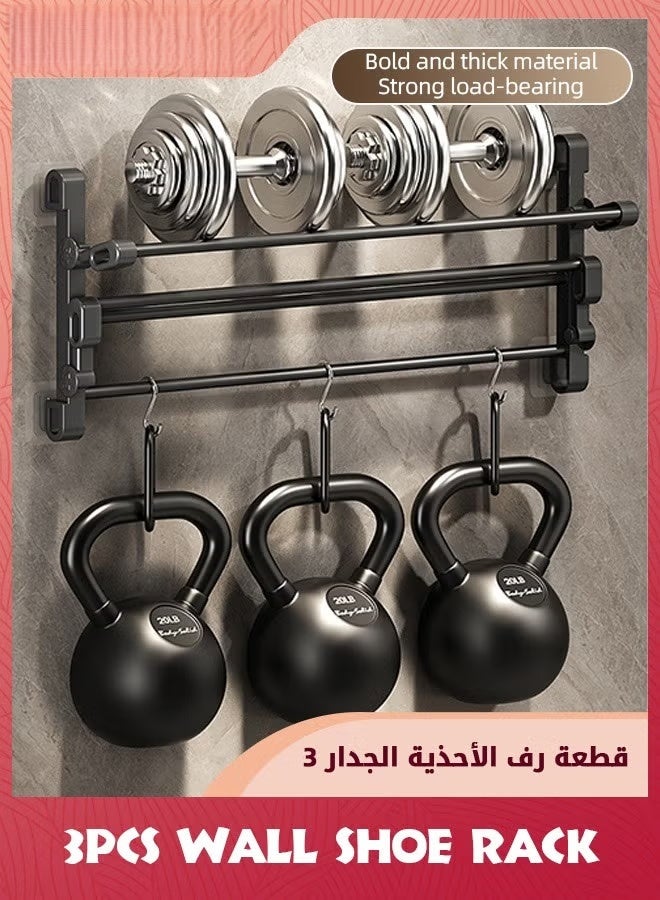 حائط الأحذية رف لتخزين الأحذية RV,3 حزمة حائط الأحذية رف مع صعود معلقة لاصقة للمخيم,حامل أحذية باب الفضاء الصغير لجدار الأحذية المنظمة رف لا الحفر - Image 5