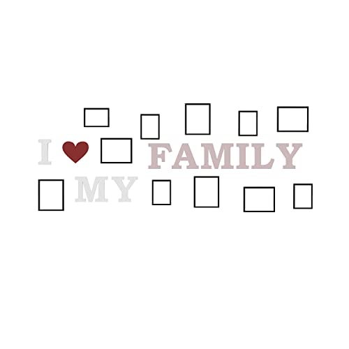 RANDOM Photo Frame For Wall Set of 11 3D Collage photo frames with I LOVE MY FAMILY Plaque For Home Decoration, Wall Decor (8"X10"=6pcs,6"x8"=5pcs) - Image 3