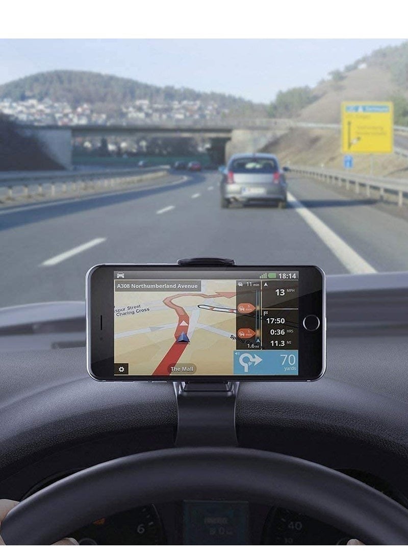 Car Phone Holder Dashboard Cellphone Mount Mobile Clip Stand HUD Non-Slip Cell Phone Holder Design for Smart phone(3.0-6.5inch) - Image 4