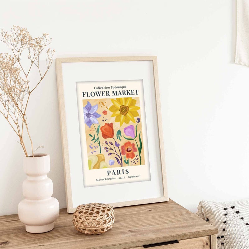 Canssape Set of 4 Flower Market Wall Art Prints Colorful Wall Art Prints 8x10 Wall Pictures for Room Decor Aesthetic Flower Market Poster Prints for Wall Decor Daisy Colorful Wall Art (Unframed) - Image 2