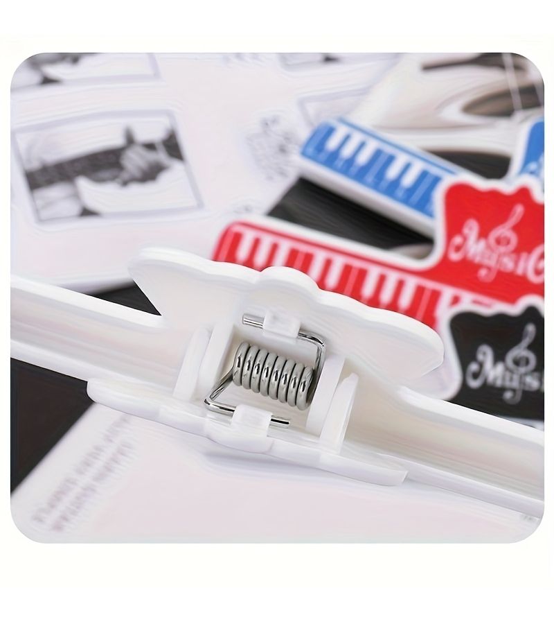 4pcs Mixed Color Durable Plastic Sheet Music Clips Set Decorative Clip for Erhu Voice Resume File Contract Gift Suitable for Pianists Music Sheet Fixing - Image 5