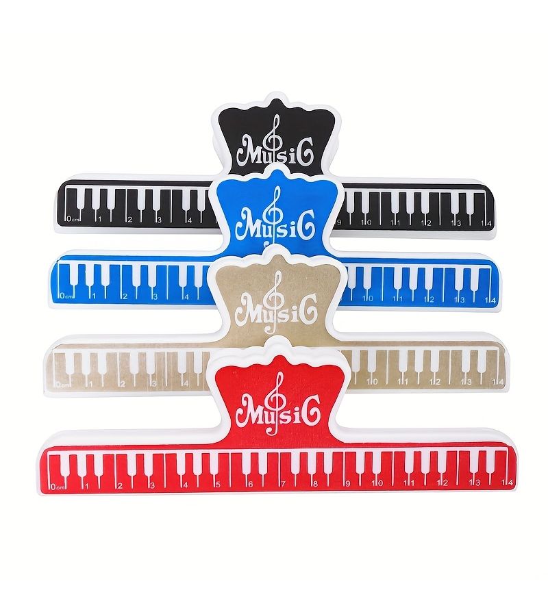 4pcs Mixed Color Durable Plastic Sheet Music Clips Set Decorative Clip for Erhu Voice Resume File Contract Gift Suitable for Pianists Music Sheet Fixing - Image 2