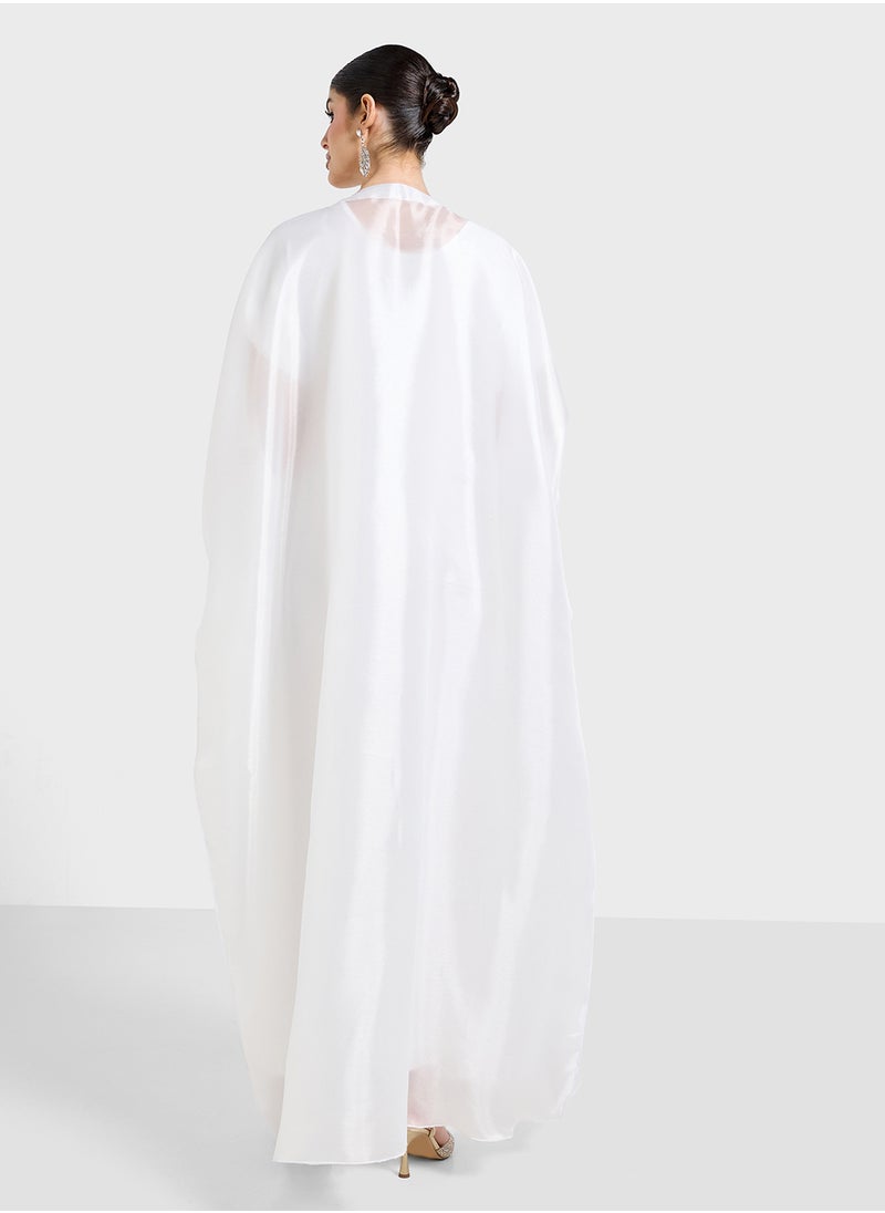Khizana Embroidered Kaftan With Sheila  - Image 2