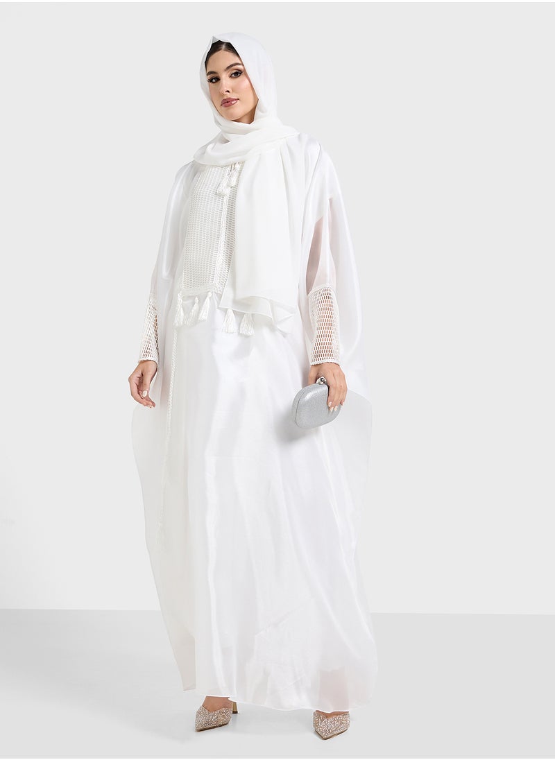 Khizana Embroidered Kaftan With Sheila  - Image 5