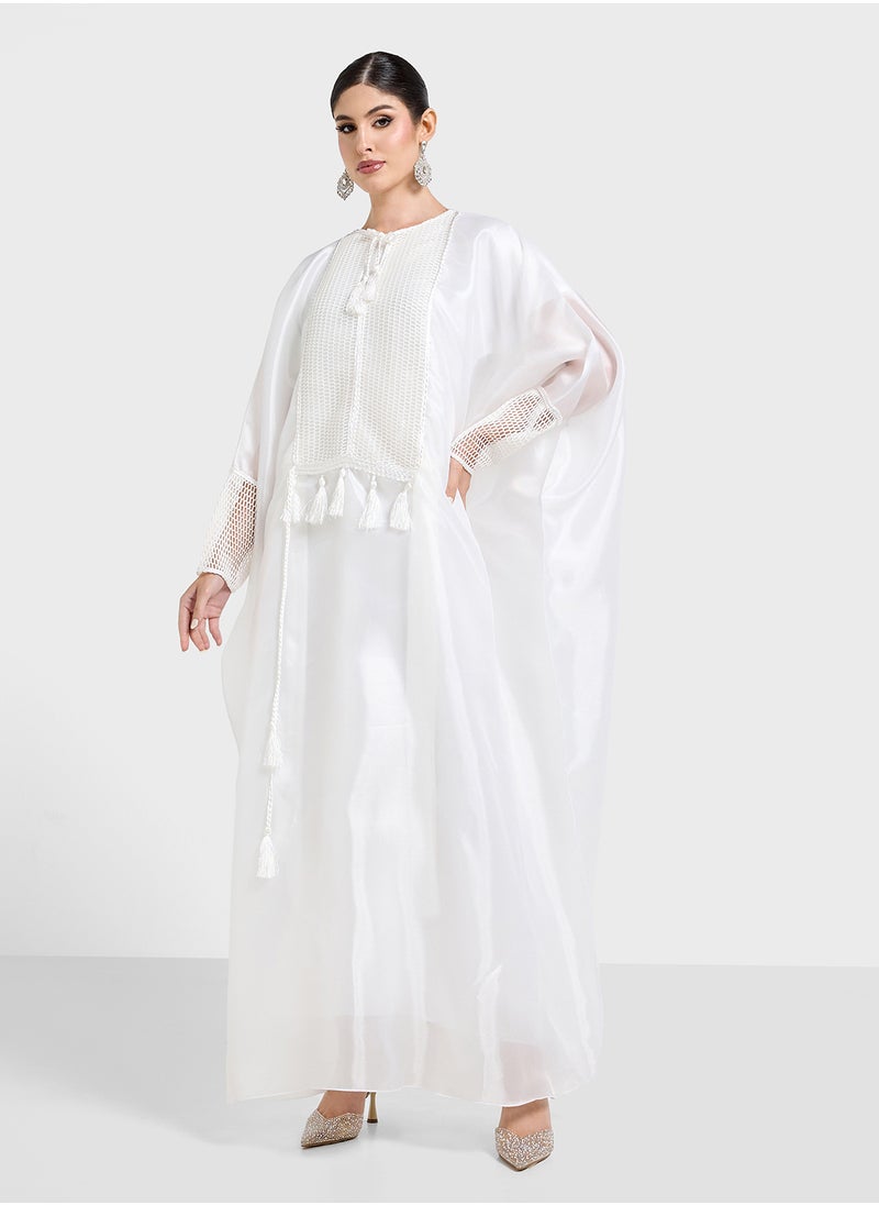 Khizana Embroidered Kaftan With Sheila  - Image 1