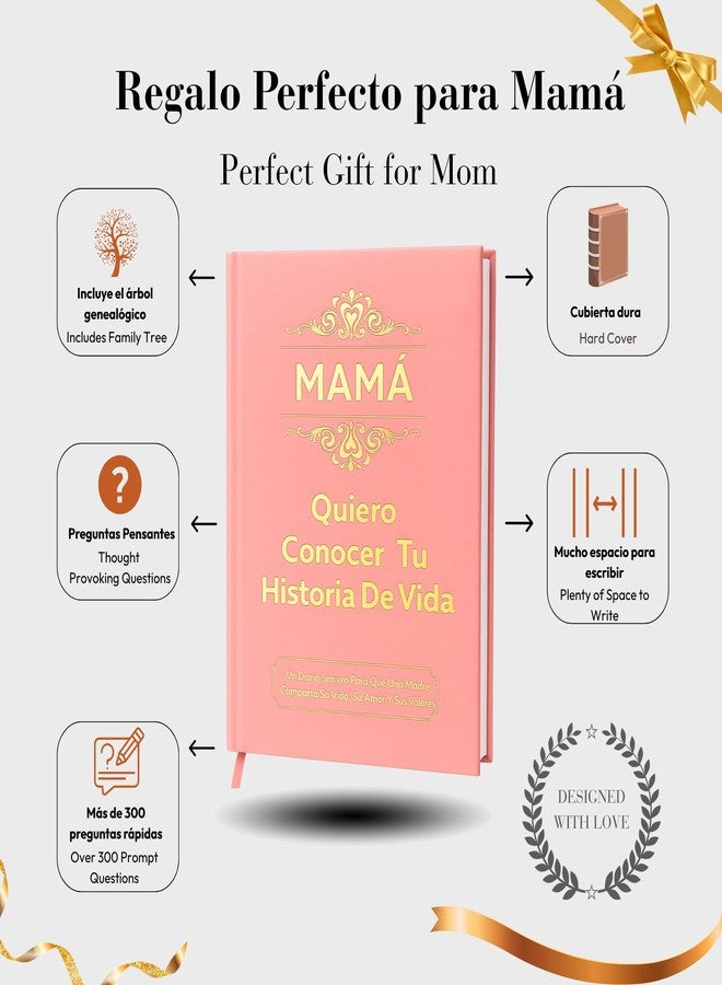 XKFCFC Mamá, Quiero Conocer Tu Historia de Vida (Tapa Dura) - Diario Guiado con Más de 300 Preguntas, Libro de Recuerdos y Memorias, Regalo para Mamá, Día de la Madre, Cumpleaños y Navidad (Edición en Español) - Image 3