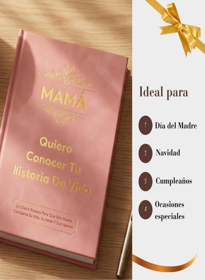XKFCFC Mamá, Quiero Conocer Tu Historia de Vida (Tapa Dura) - Diario Guiado con Más de 300 Preguntas, Libro de Recuerdos y Memorias, Regalo para Mamá, Día de la Madre, Cumpleaños y Navidad (Edición en Español) - Image 4