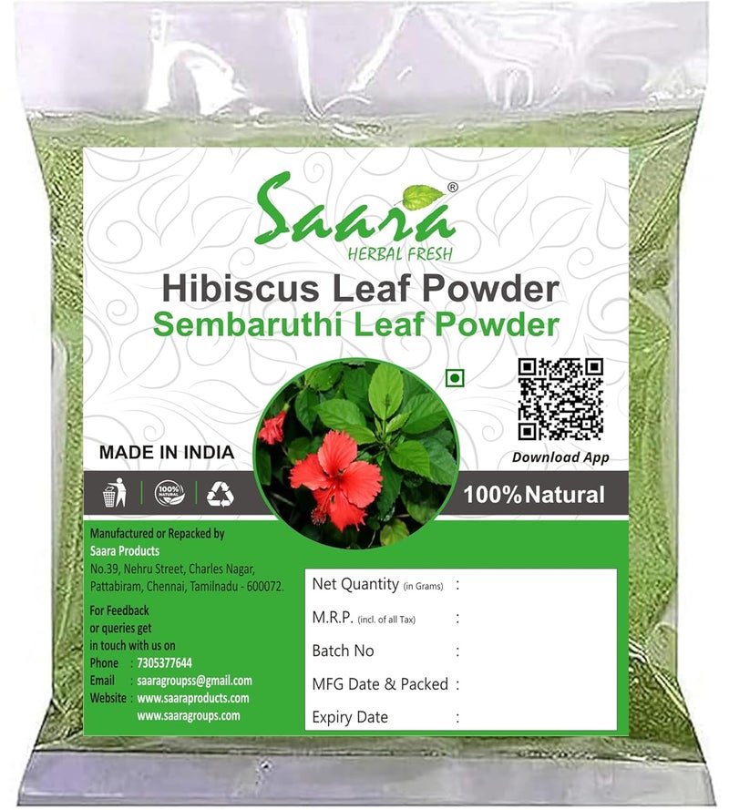 Saara HERBAL FRESH Hibiscus Leaf Powder 800g Sembaruthi Leaves Dasanamu Jasud Gudhal Chembarathi Dasavala Leaf Powder 800g
