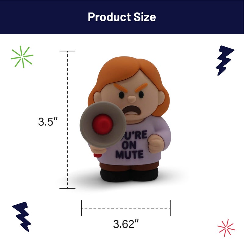 GOOFBALLS Miniature Desk Figurine â€“ Cute & Quirky Office Decor for Desk, Shelf, or Workspace â€“ Fun Tiny Collectible Statue for Adults, Coworkers, or Home Office Gift-On Mute - Image 2