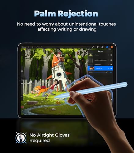 CMARS Stylus Pen for iPad(2018-2025), Pad Pencil 10th Generation with Palm Rejection & Tilt, Digital Pencil Compatible with Apple iPad 6/7/8/9/10/A16, Pro 11"/12.9"/13"/M4, Mini 5/6, Air 3/4/5/M2/M3 - Blue - Image 5