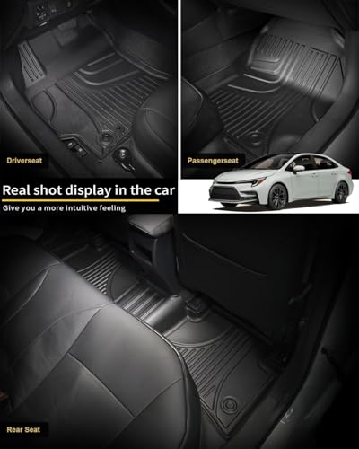 IKABEVEM for Toyota Corolla Floor Mats and Cargo Liner 2020-2025 - All Weather Floor Mats and Trunk Mat for Toyota Corolla/Corolla Hybrid Sedan (Not Fit Corolla Cross/Hatchback) 2025 2024 2023 2022 2021 2020 - Image 2