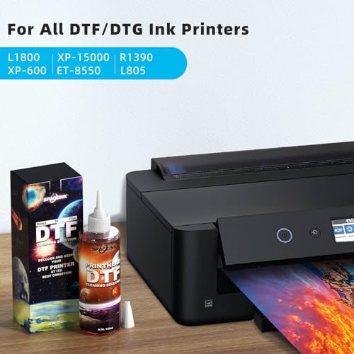 Spaceink DTF Cleaning Solution150mL for Epson L805 XP15000 L1800 8550 R1390 XP600 Ink Printer，Compatible DTG Printer Print Head T Shirt Transfer Paper Liquid Cleaner，Upgraded Solution - Image 2