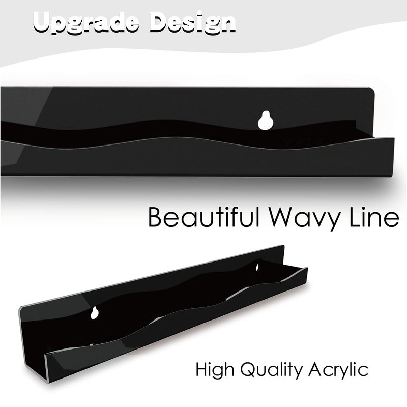 Ymvv 15"" Nail Polish Rack Wall Mounted Shelf 6 Pack Black Acrylic Organizer Supplies For Nail Techs Great Display For Salons Retailers - Image 3