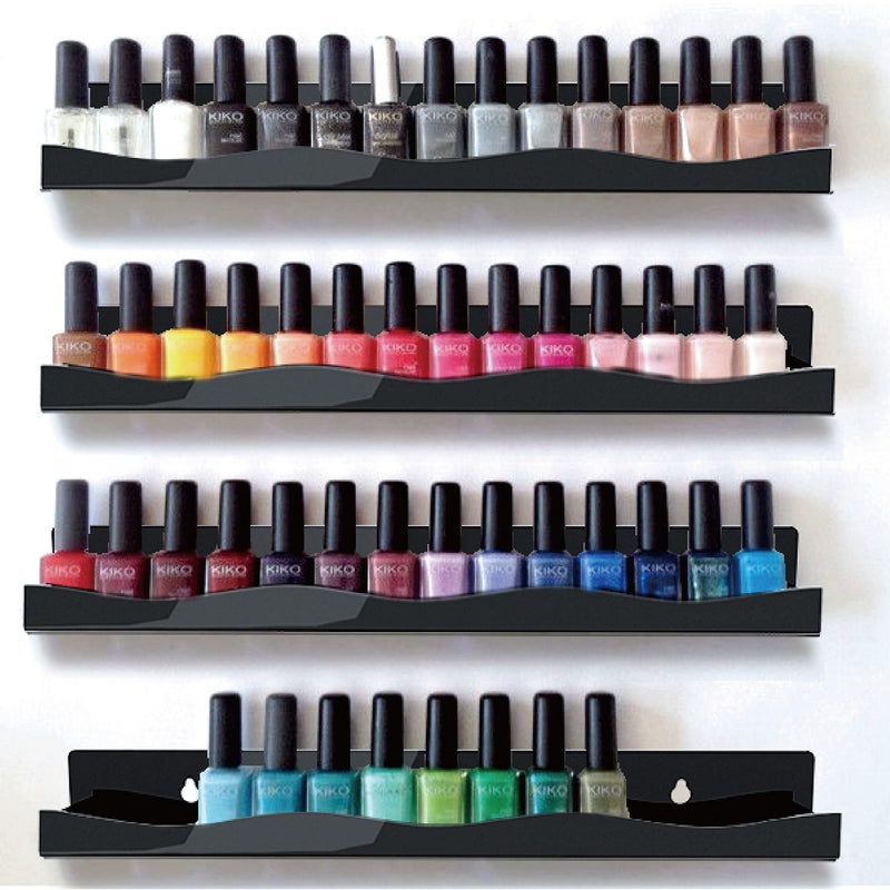 Ymvv 15"" Nail Polish Rack Wall Mounted Shelf 6 Pack Black Acrylic Organizer Supplies For Nail Techs Great Display For Salons Retailers - Image 5