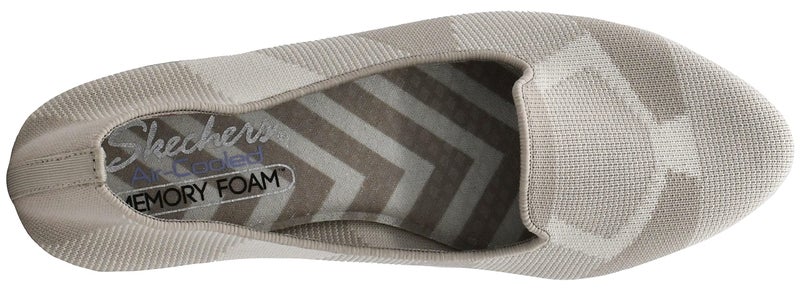 SKECHERS Skechers Women's Cleo-Sherlock-Engineered Knit Loafer Skimmer Ballet Flat, Dark Taupe, 9 M US  - Image 5