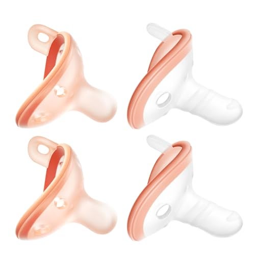 Garkoko Baby Pacifiers 1-6 Months, Lightweight and Breathable, One-Piece Design, BPA-Free Silicone Pacifier for Babies (4pcs) - Image 1