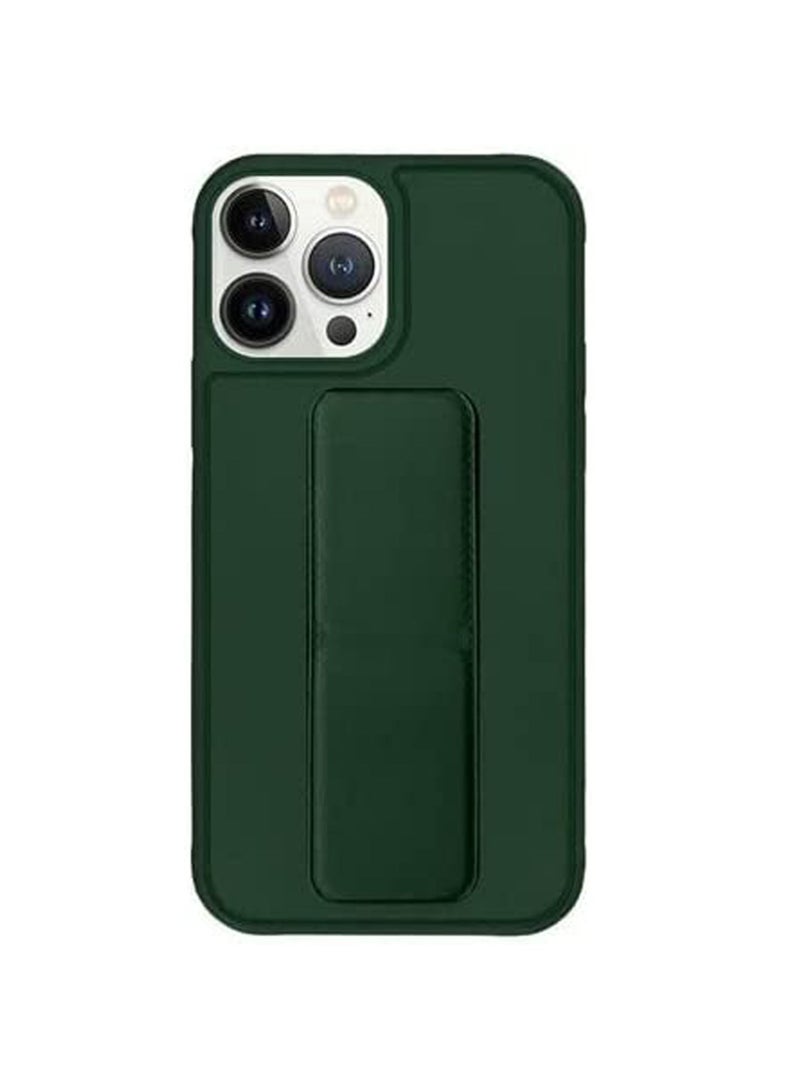 Waldic Premium Silicone Magnetic Hand Grip Case with Stand Cover for Apple iPhone 14 Pro - Green - Image 3
