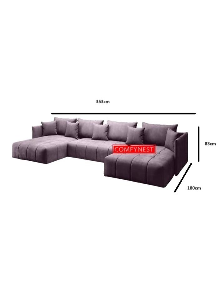 Comfynest U-Shape Sectional Sofa Modern Living Room Elegance Spacious Comfort and Stylish Design  - Image 2