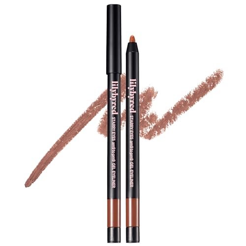 lilybyred Starry Eyes Am9 to Pm9 Gel Eyeliner Korean Gel Eyeliner Intense Color Payoff Creamy Formula Easy Blending Builtin Sharpener SmudgeProof LongLasting 0017 oz 12 Walnut Brown - Image 1