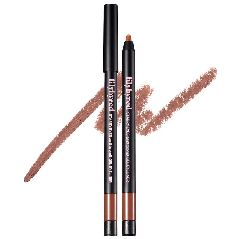 lilybyred Starry Eyes Am9 to Pm9 Gel Eyeliner Korean Gel Eyeliner Intense Color Payoff Creamy Formula Easy Blending Builtin Sharpener SmudgeProof LongLasting 0017 oz 12 Walnut Brown - Image 3