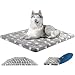KROSER Fancy Crate Pad Bed Mat Reversible Cool Warm Machine Washable for Small to XXXLarge Dogs Grey Navy Star Pattern - Image 1