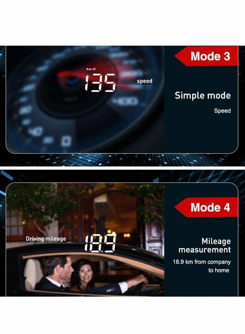 Generic HUD Display lesgos Vehicle Speedometer Head Up with Hood Speed Warning Projector for Cars and Trucks OBD II or EUOBD  - Image 3