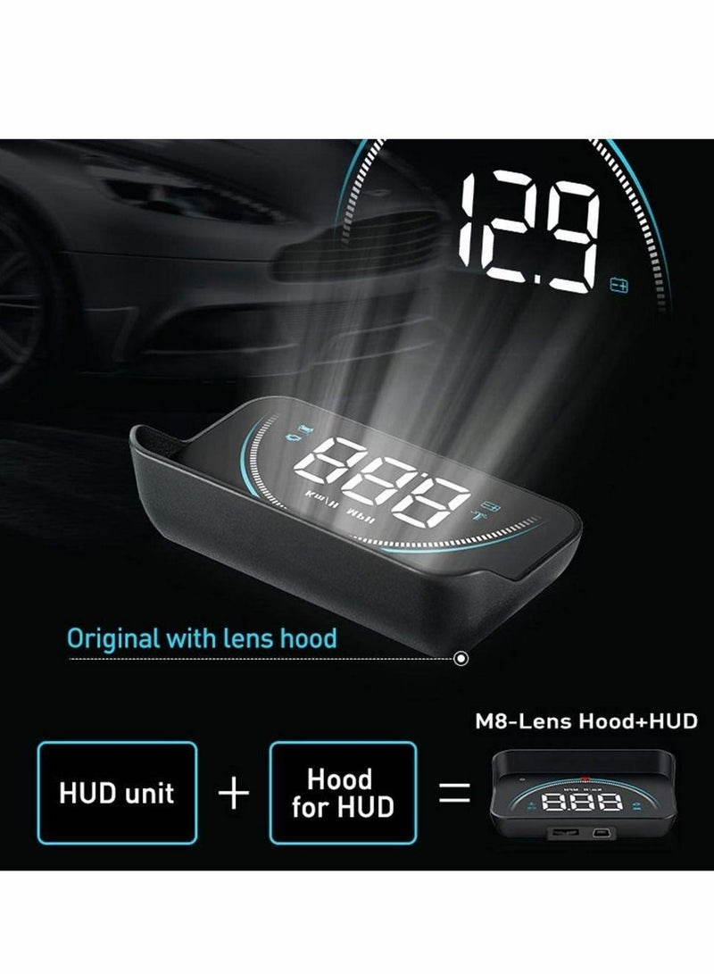 Generic HUD Display lesgos Vehicle Speedometer Head Up with Hood Speed Warning Projector for Cars and Trucks OBD II or EUOBD  - Image 5