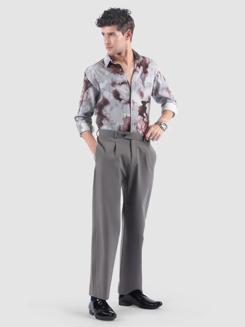 Beyoung Mauve Marble Print Shirt