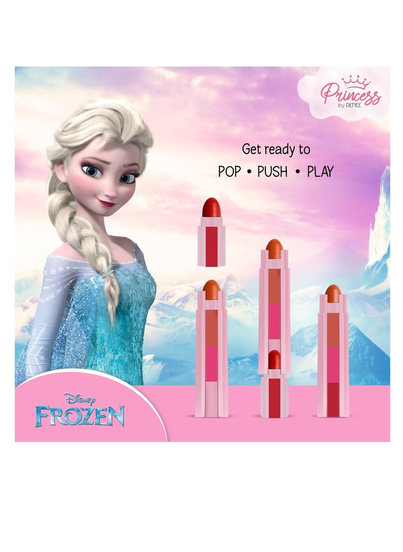 Disney FROZEN Disney Frozen Princess by Renee Candy 3 In 1 Tinted Lipstick Elsa for Pre Teen Girls   3 Versatile Shades in One Stick with No Parabens  Cruelty Free  - Image 4