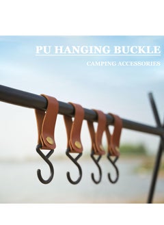 SYOSI SYOSI 8 Pcs Leather S Hooks Leather Hook, S Shaped Hooks Coat Hook Leather Hooks Leather s Hooks Brown s Hooks Kitchen Hooks for Outdoor Picnic Hanging Pots Pans Utensils  - Image 4